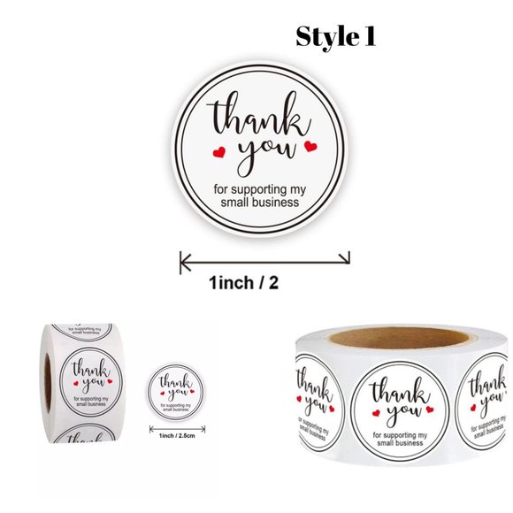 500 Thank You Floral Pattern Stickers - Picture 3 of 10